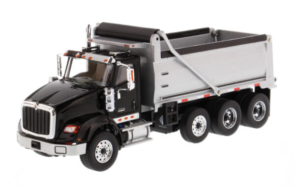 DM International HX620 Dump Truck in Black with Silver Grey Bed