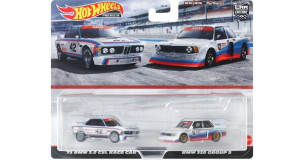 Hot Wheels HKF55 Premium 2-Pack '73 BMW 3.0 CSL Race Car/BMW 320 Group 5