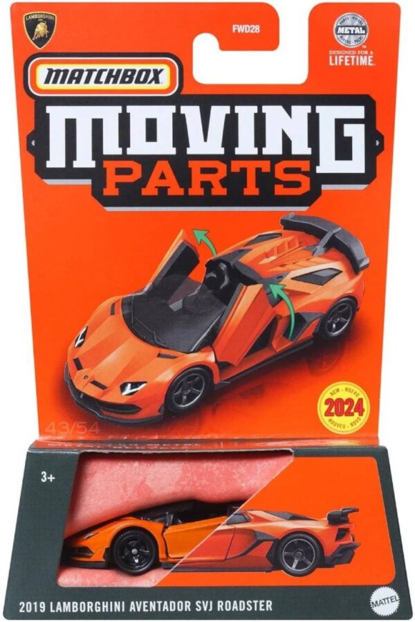 MATCHBOX MOVING PARTS 2019 LAMBORGHINI AVENTADOR SVJ ROADSTER