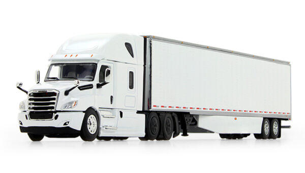 DCP Freightliner 2018 Cascadia High-Roof Sleeper in White with 53 Utility Trailer with Side Skirts