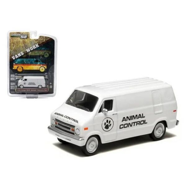 PRE ORDEN GREENLIGHT 1976 DODGE B-100 VAN ANIMAL CONTROL HOBBY EXCLUSIVE