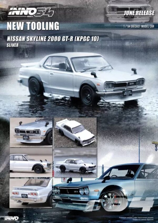 INNO64 1:64 Nissan Skyline 2000 GT-R KPGC10 (Silver)