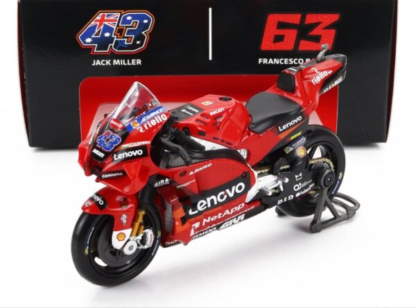 PRE ORDEN MAISTO - 118 - DUCATI - DESMOSEDICI GP22 TEAM LENOVO N 43 MOTOGP SEASON 2022 JACK MILLER - RED