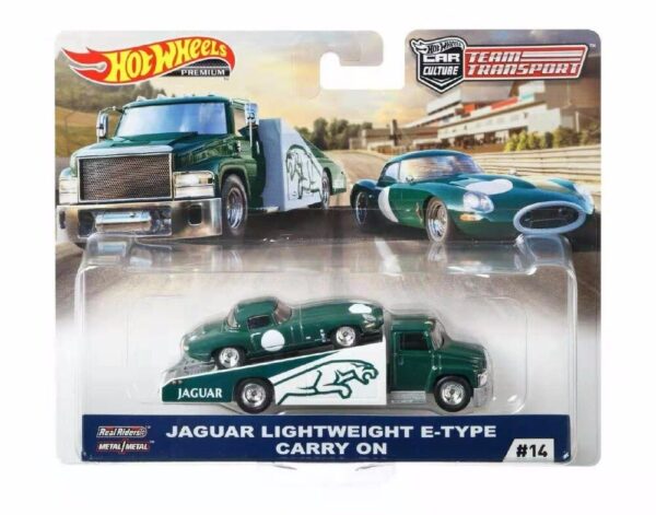 HOT WHEELS JAGUAR LIGHTWEIGHT E TYPE CARRY ON TEAM TRANSPORT