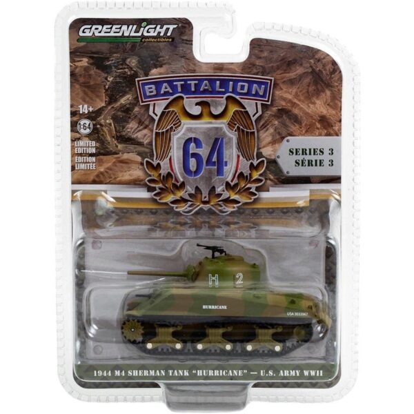 GREENLIGHT 1944 M4 SHERMAN TAN "HURRICANE" U.S. ARMY WWII